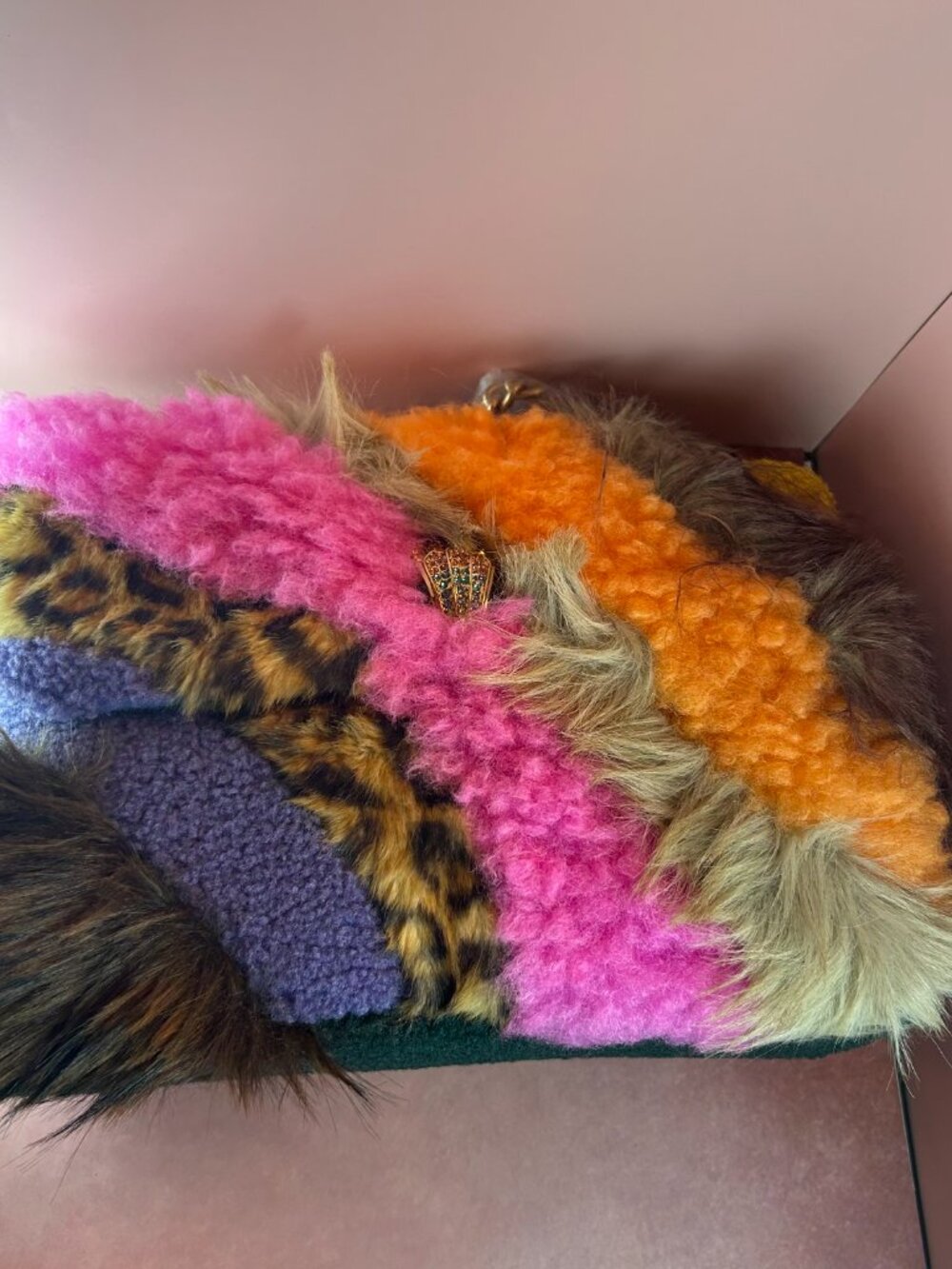 KURT GEIGER LARGE FAUX FUR SHOULDER BAG - Picture 11 of 15